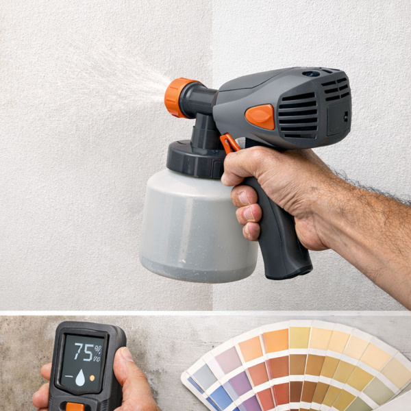 Preparazione dei fondi murali con sali Ukin: parete trattata e uniformata prima della verniciatura