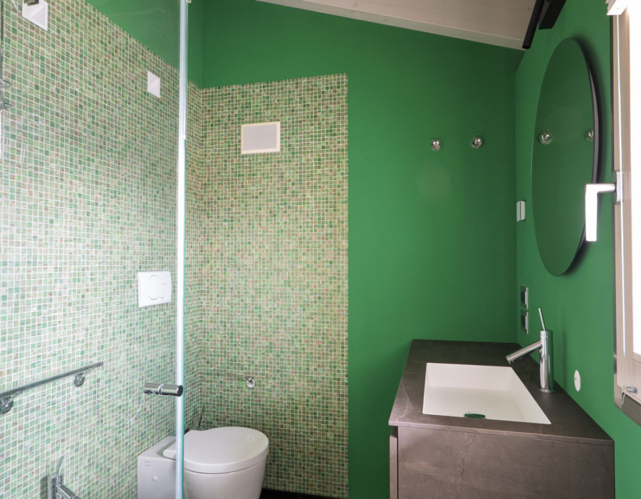 Pittura Isopac verde 146G + Iso Mordente Cera Bianco appartamento privato Montebelluna TV
